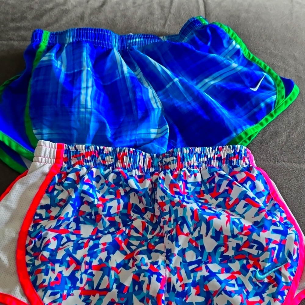2 pair Girls Nike running shorts